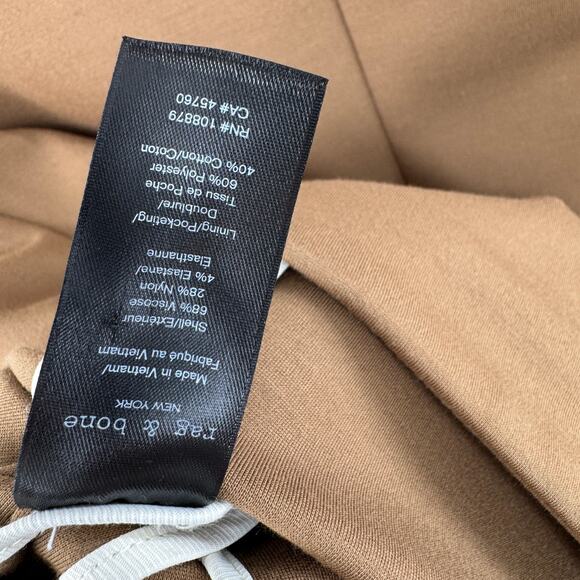 Rag & Bone Women's Camel Brown Slade Ponte Blazer Coat Size 12 - Picture 9 of 9
